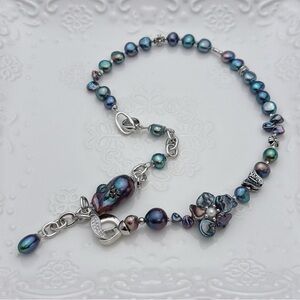 26X40 Handmade Freshwater Baroque Pearl Necklace two Extender